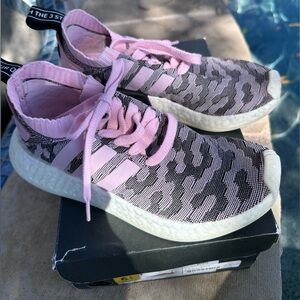Adidas NMD R2 Primeknit Pink & Black women’s athletic shoes